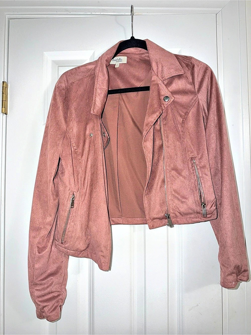 Charlotte Russe Blush Pink Moto Jacket
